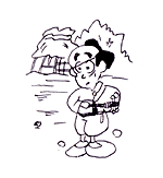 三味を引いた佐兵